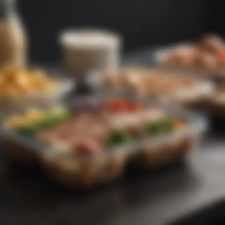 Meal prep containers with balanced portions