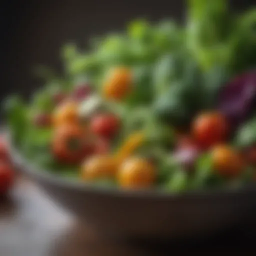 A vibrant assortment of fresh vegetables and greens in a bowl