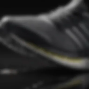 Close-up view of Adidas running shoe cushioning technology