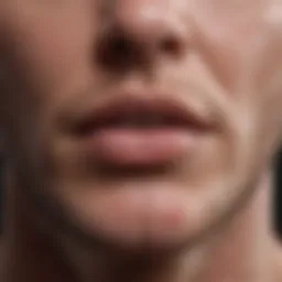 Close-up of a cold sore healing naturally