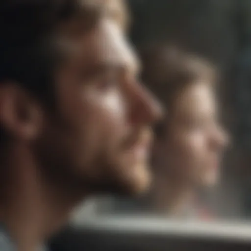 A contemplative individual gazing out a window, reflecting on their thoughts