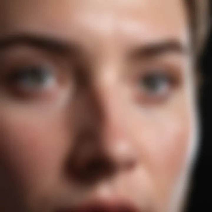 User applying back blackhead remover product