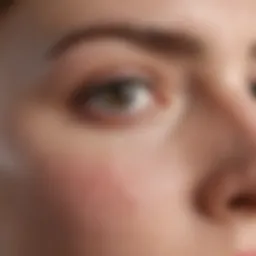 Close-up of skin after blackhead removal technique