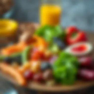 A balanced plate showcasing a variety of foods high in vitamins.