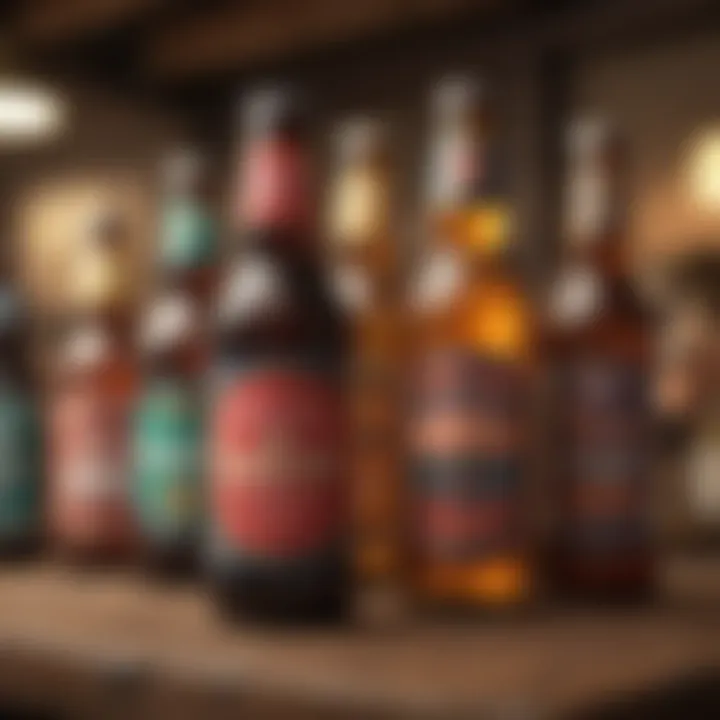Colorful selection of low-calorie craft beers