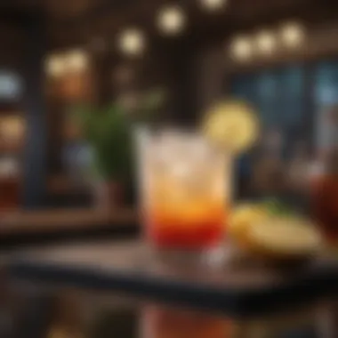 Stylish Mocktail Presentation Stylish mocktail presented in a sophisticated setting