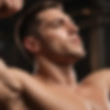 Close-up view of tricep dips being performed