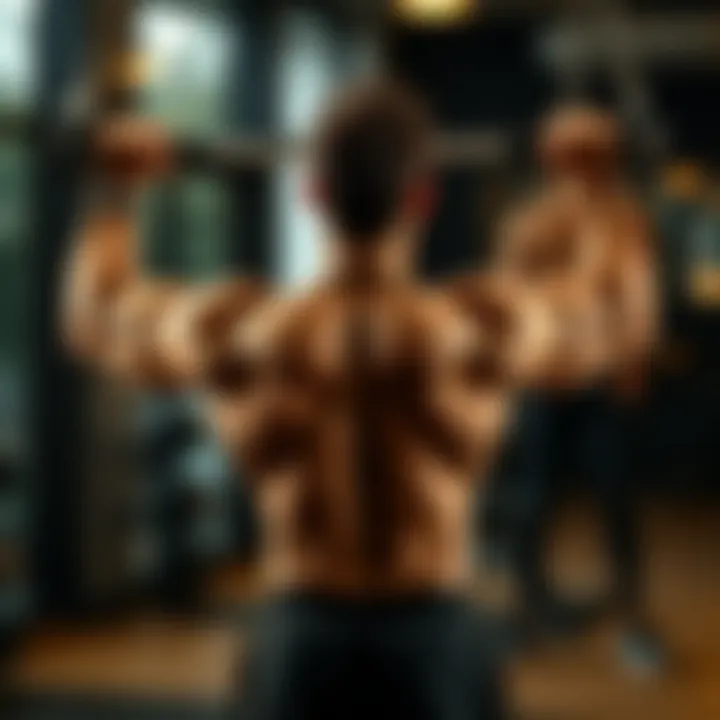 Demonstration of perfect form during workout