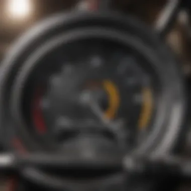 Close-up of CrossFit bike performance metrics display