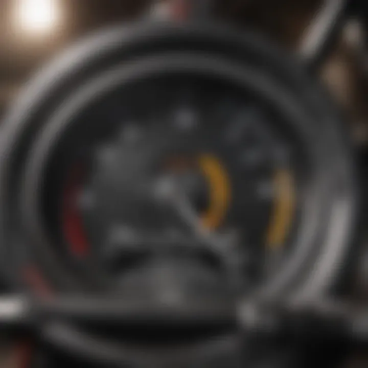 Close-up of CrossFit bike performance metrics display