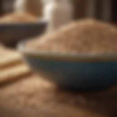 Bowl of whole grains with a rustic background