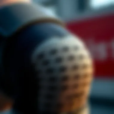 Close-up of knee brace material