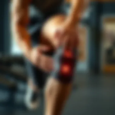 Individual exercising with a knee brace