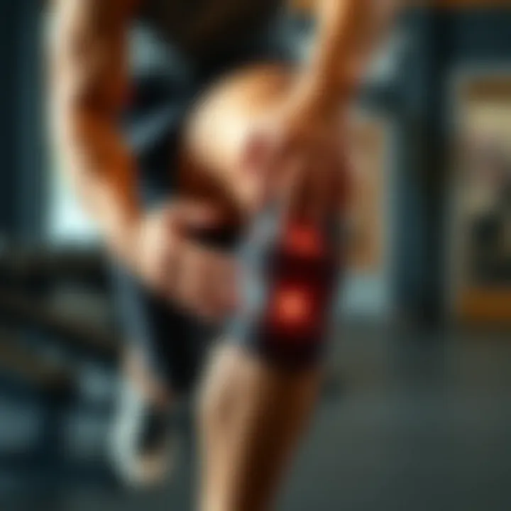 Individual exercising with a knee brace