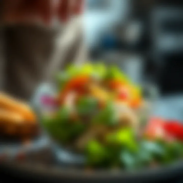 Nutritious Vibrant Salad A vibrant and colorful salad with various fresh vegetables and protein