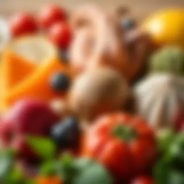 A close-up view of various nutrient-rich foods that support senior health