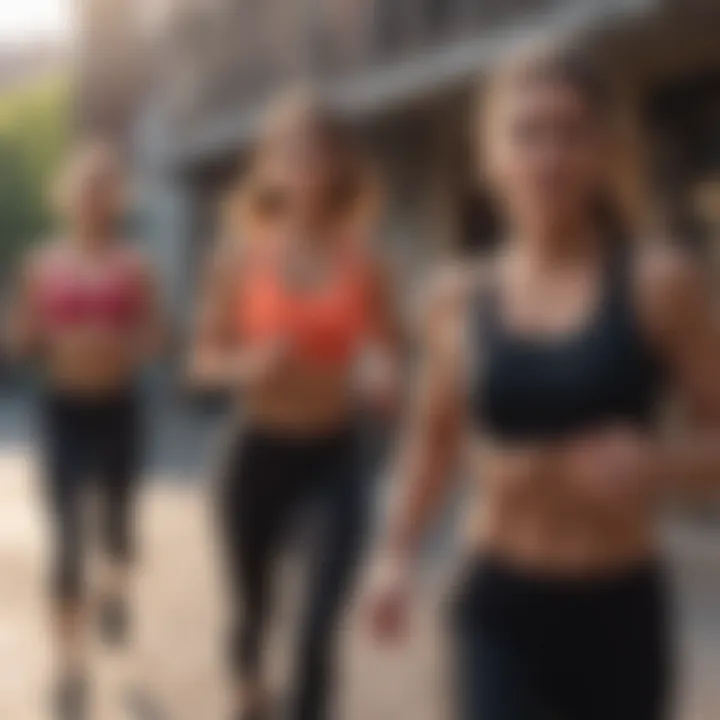 Group doing cardio exercises in a vibrant setting