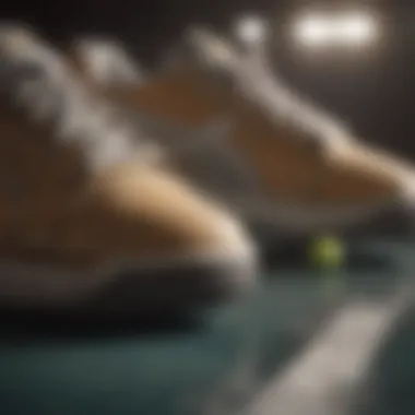 Stability Design for Performance Close-up of tennis shoes showcasing stability design
