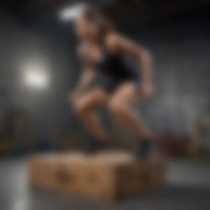 Group training session focused on box jumps