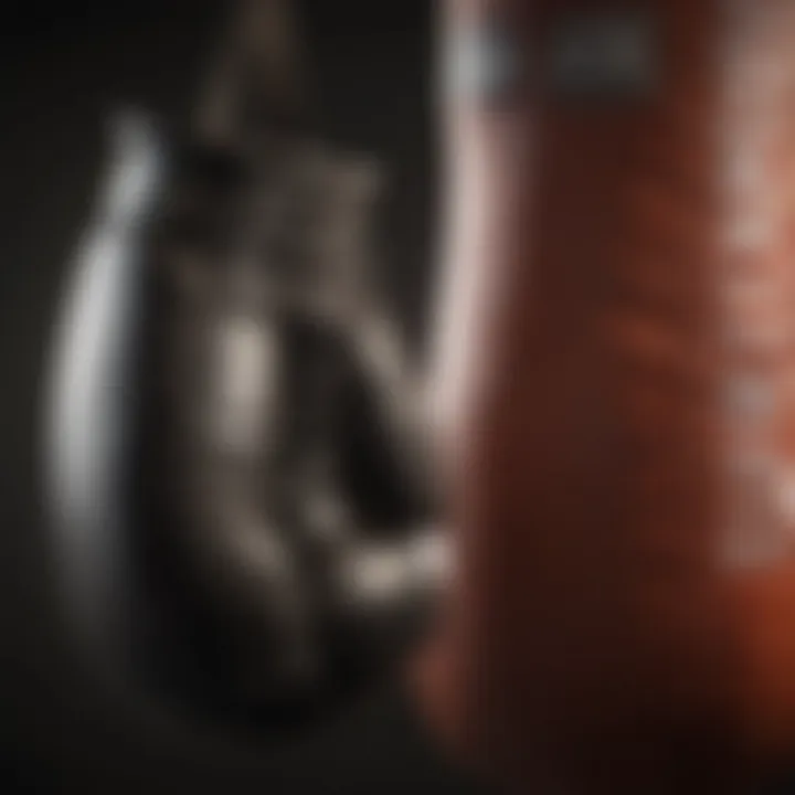 Side profile of boxing gloves on a heavy bag, highlighting their fit and padding design