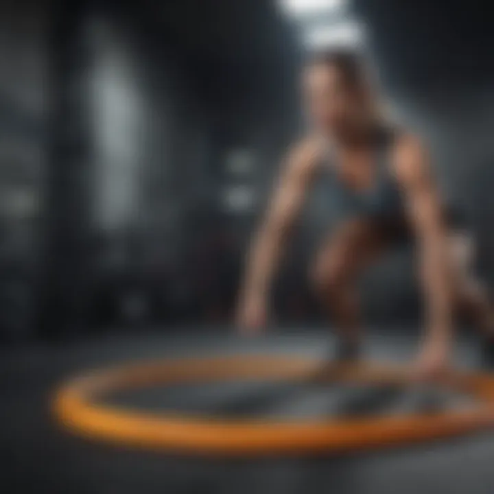 Individual performing an advanced resistance band workout