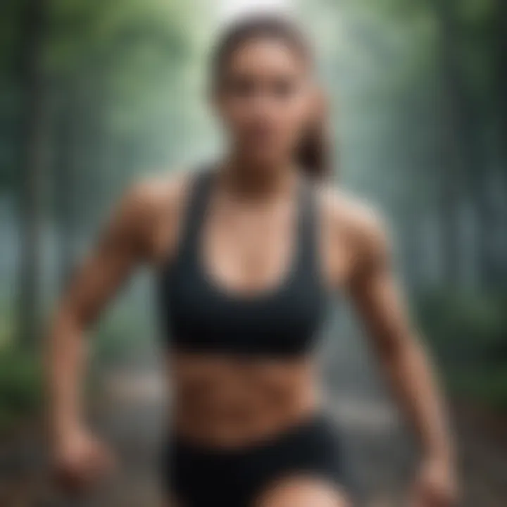 Individual exercising outdoors
