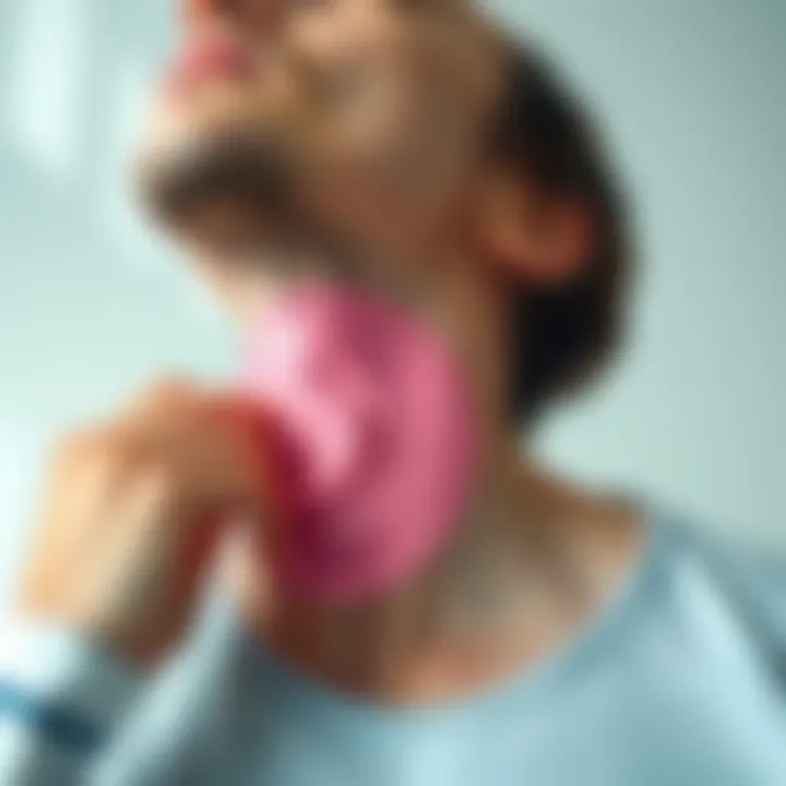 Illustration showcasing proper neck hygiene routine