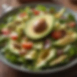 Delicious avocado salad rich in healthy fats