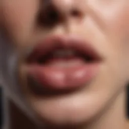 Close-up of lips showing angular cheilitis symptoms