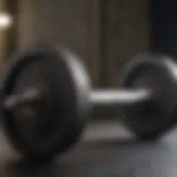 A close-up of a high-quality barbell with textured grip
