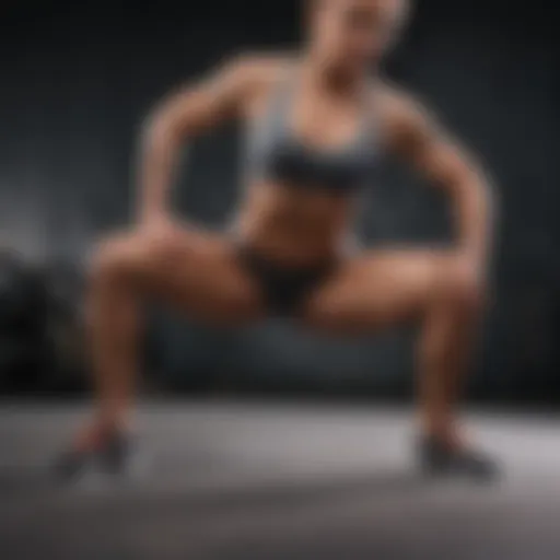 Dynamic squat exercise targeting the thighs and glutes