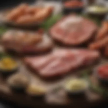 Meats and Seafood for Keto An assortment of meats and seafood that align with keto principles