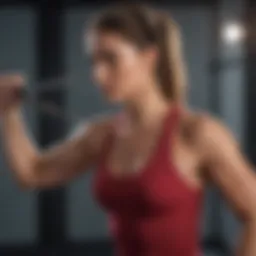 Individual exercising with resistance bands in a small space