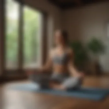 Yoga practice for mental wellness in a cozy home environment