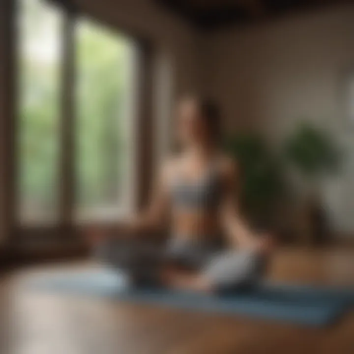 Yoga practice for mental wellness in a cozy home environment