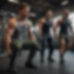 Military personnel engaging in a dynamic workout session