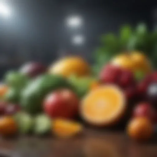 Colorful assortment of fruits and vegetables