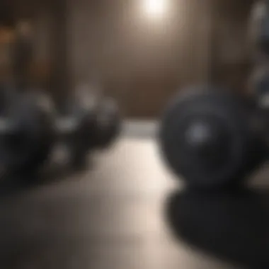Structured Dumbbell Workout Routine Individual following a structured workout routine with dumbbells