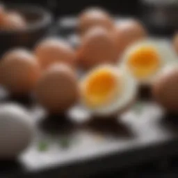 Freshly cracked eggs ready for whisking
