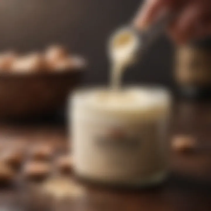 Nutritional benefits of cream highlighted on a table.