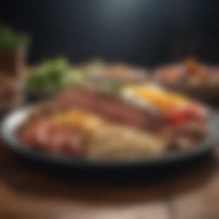 A balanced plate showcasing a variety of protein-rich foods.