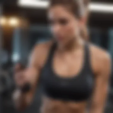 Individual assessing fitness levels with a fitness tracker