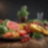 Colorful array of fresh fruits and vegetables
