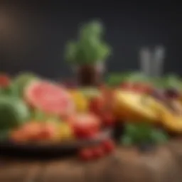 Colorful array of fresh fruits and vegetables