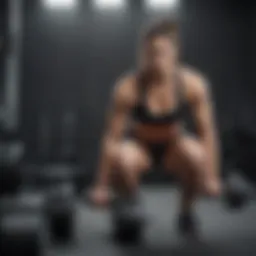 Beginner lifting dumbbells in a training session