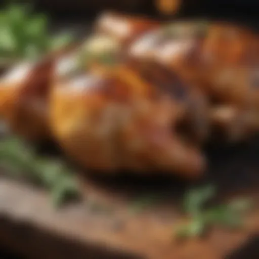 Delicious grilled chicken with herbs