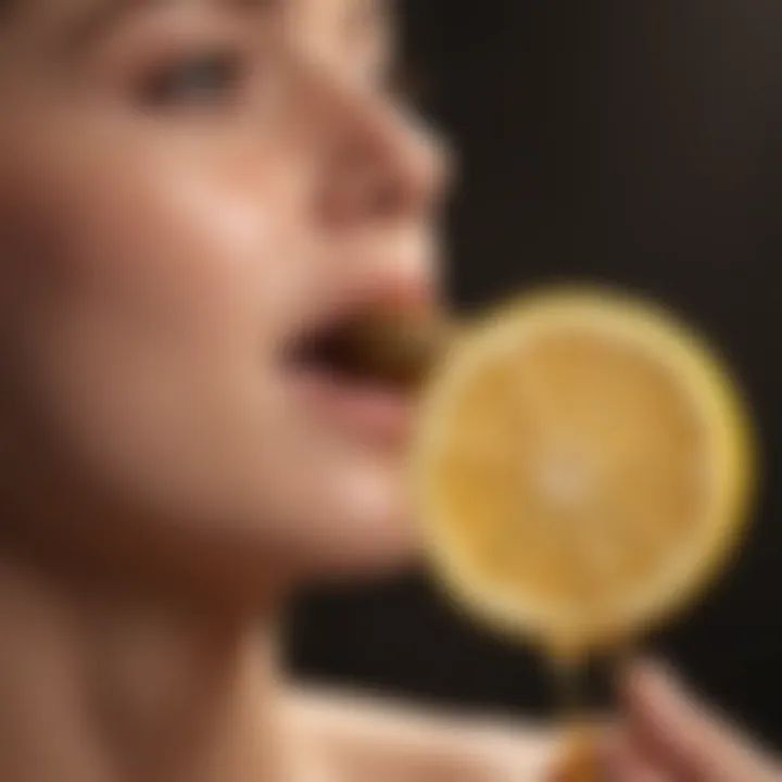 Honey and lemon mixture for throat soothing