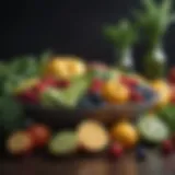 Colorful assortment of fresh fruits and vegetables representing healthy eating.