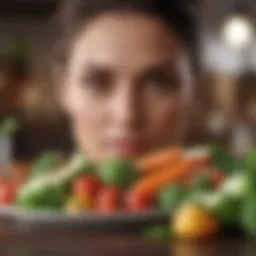 Close-up of a healthy meal with fresh vegetables and lean protein