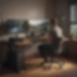 Ergonomic desk setup promoting good posture